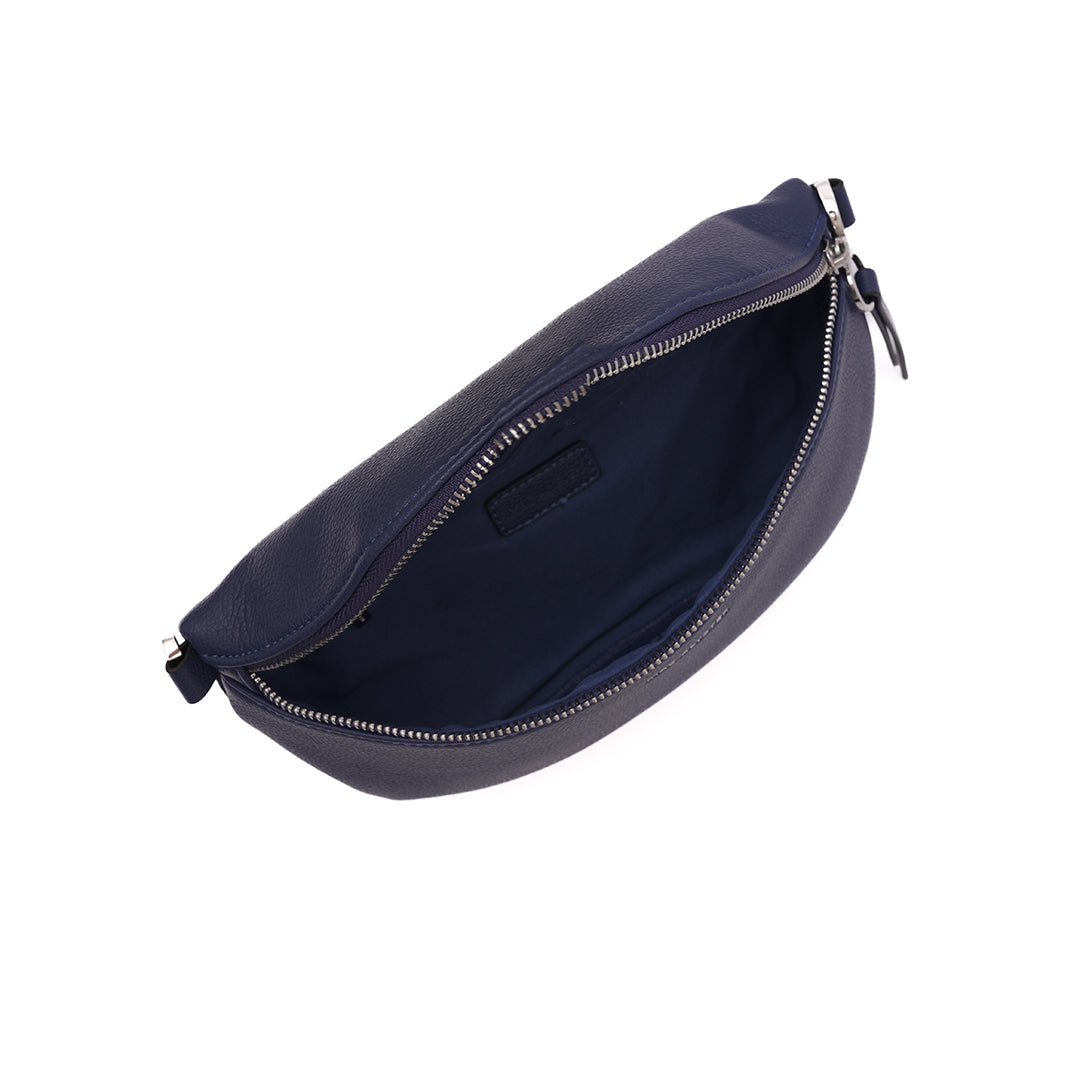 Sac BANANE 01 en cuir synthétique bleu de haut