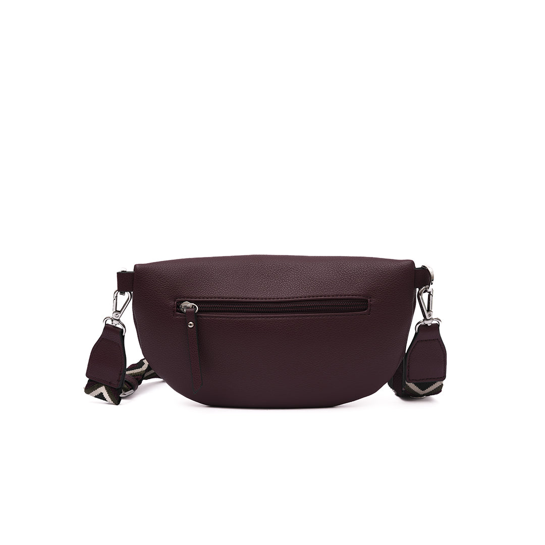 Sac BANANE 01 en cuir synthétique prune de dos