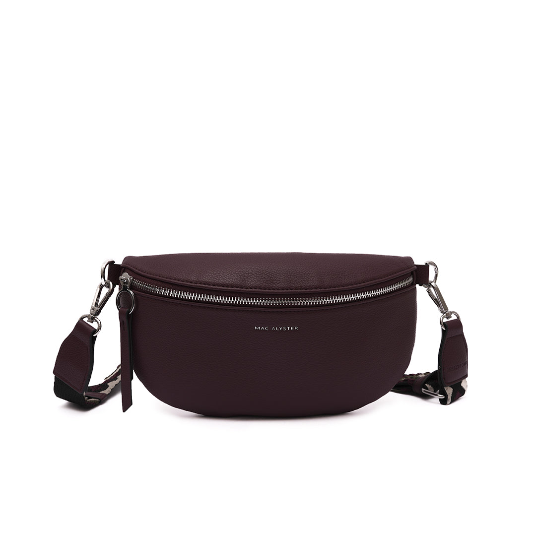 Sac BANANE 01 en cuir synthétique prune de face