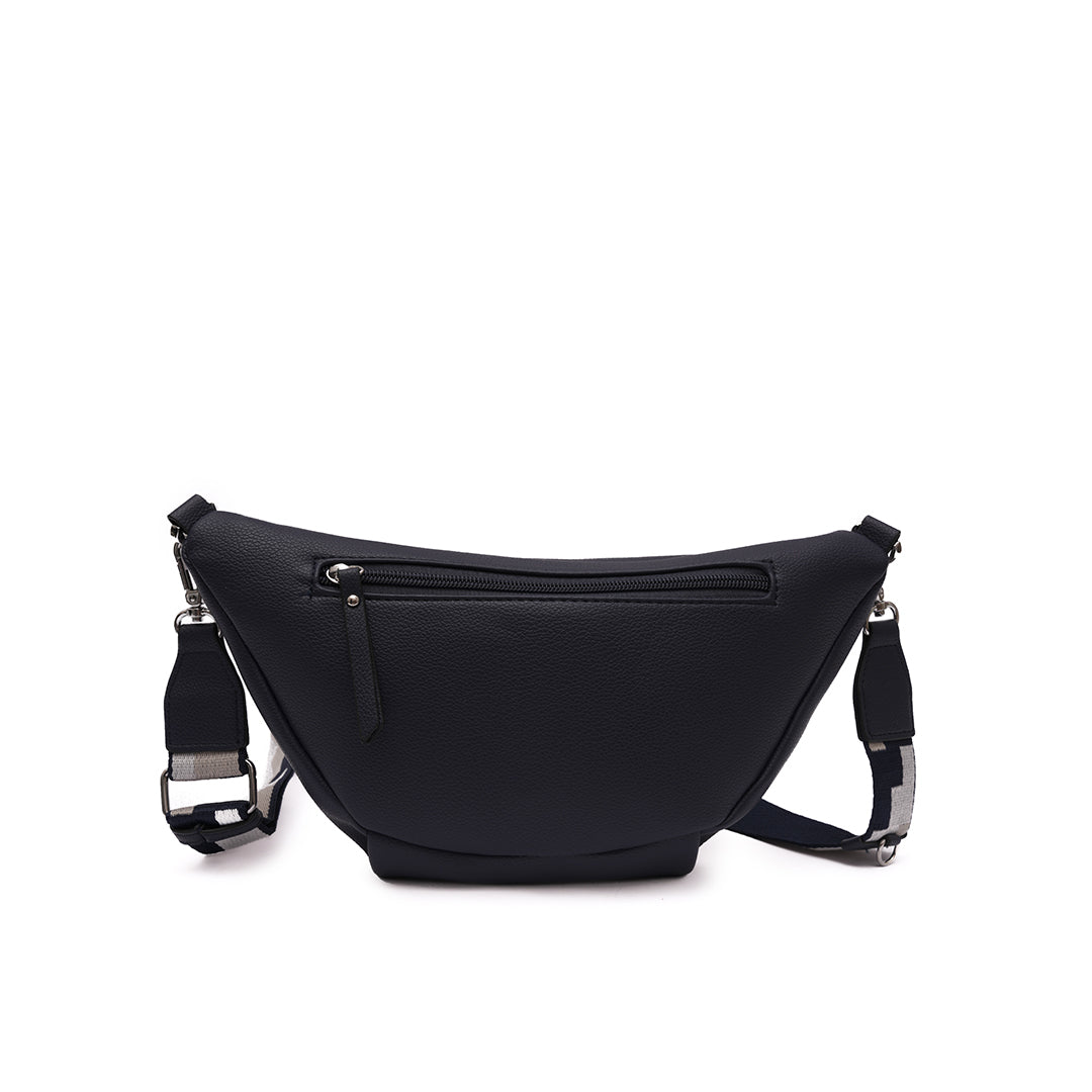 Sac BANANE 02 en cuir synthétique noir de dos