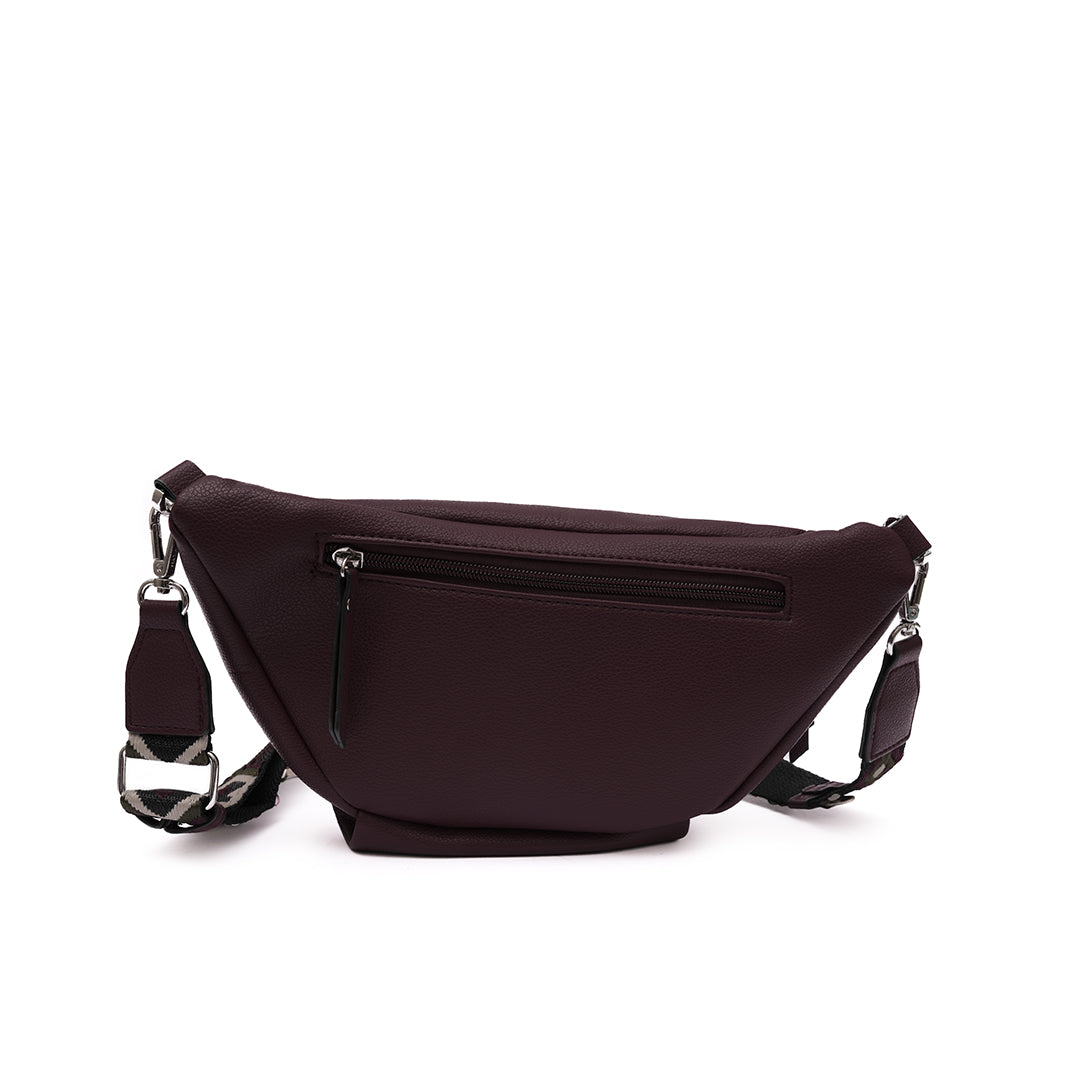 Sac BANANE 02 en cuir synthétique prune de dos