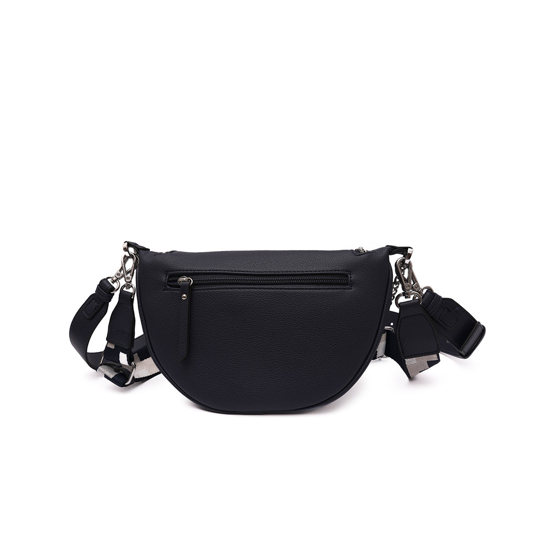 Sac BANANE 03 en cuir synthétique noir de dos