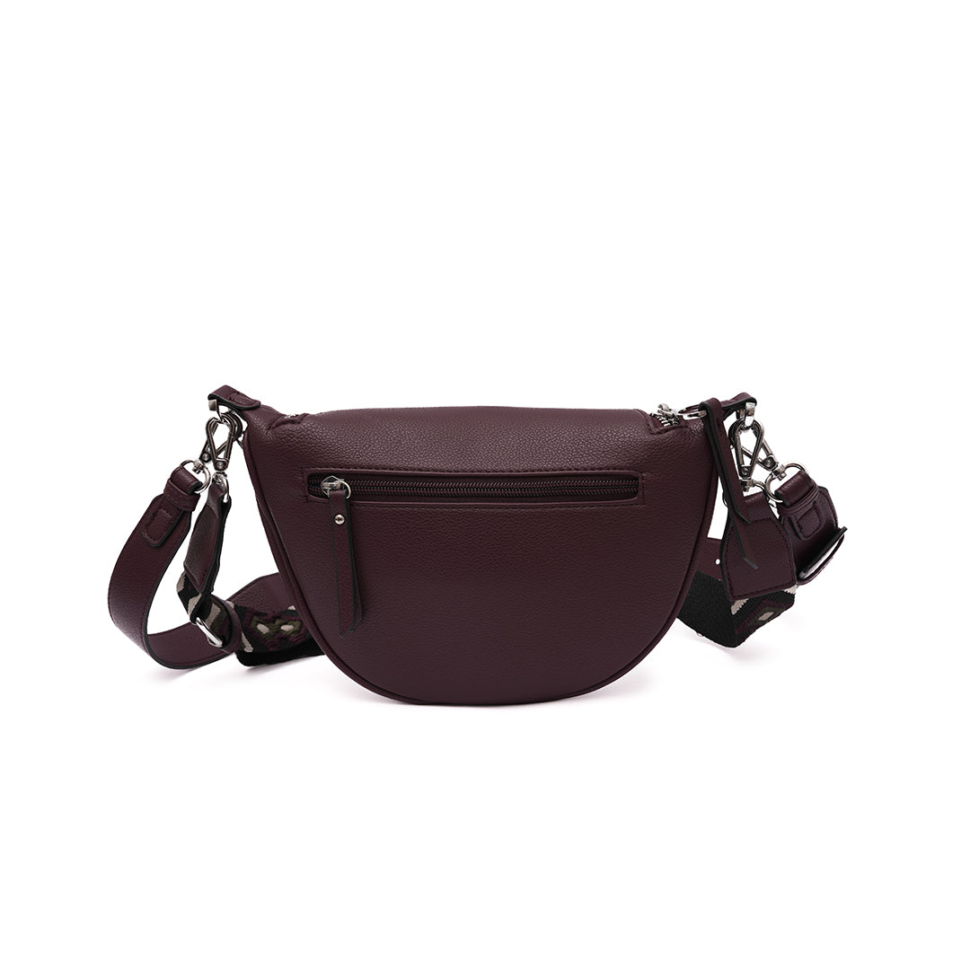 Sac BANANE 03 en cuir synthétique prune de dos