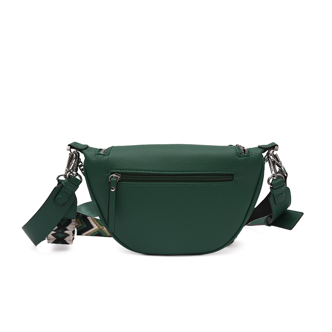 Sac BANANE 03 en cuir synthétique vert de dos