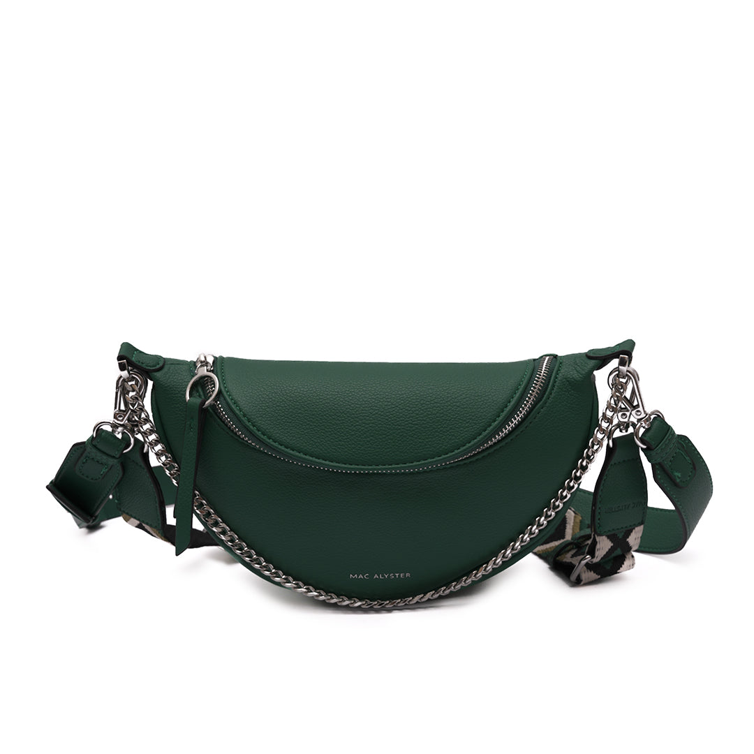 Sac BANANE 03 en cuir synthétique vert de face