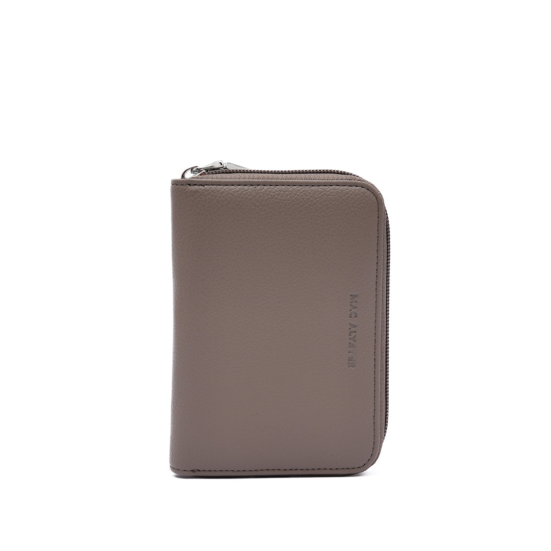 Porte monnaie zippée PETITE MAROQUINERIE synthétique TAUPE de face