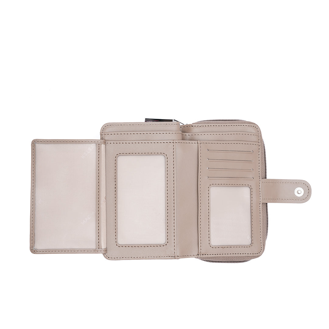 Portefeuille PETITE MAROQUINERIE synthétique TAUPE en détail