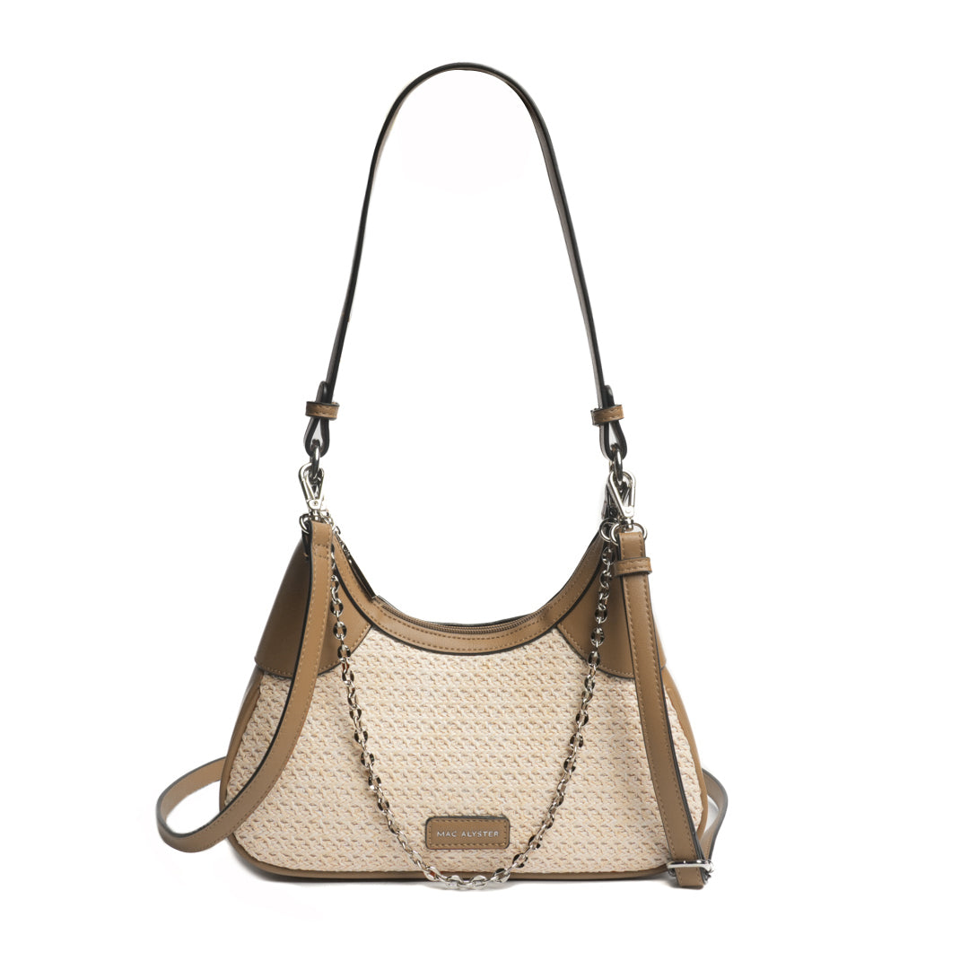 Sac trotteur NICE en matière synthétique TAUPE de face 