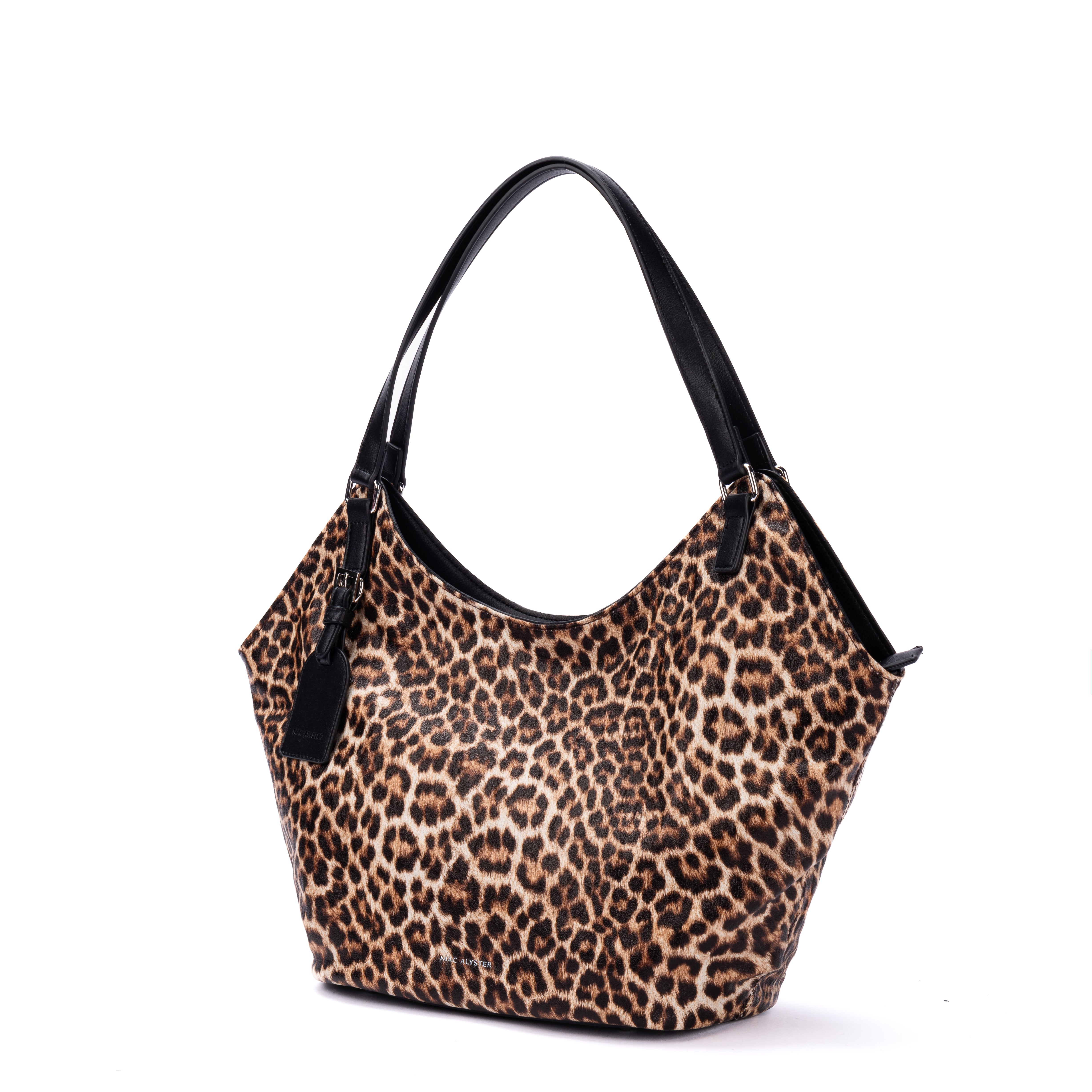 Capsule LEOPARD en matière synthétique NOIR de trois-quarts