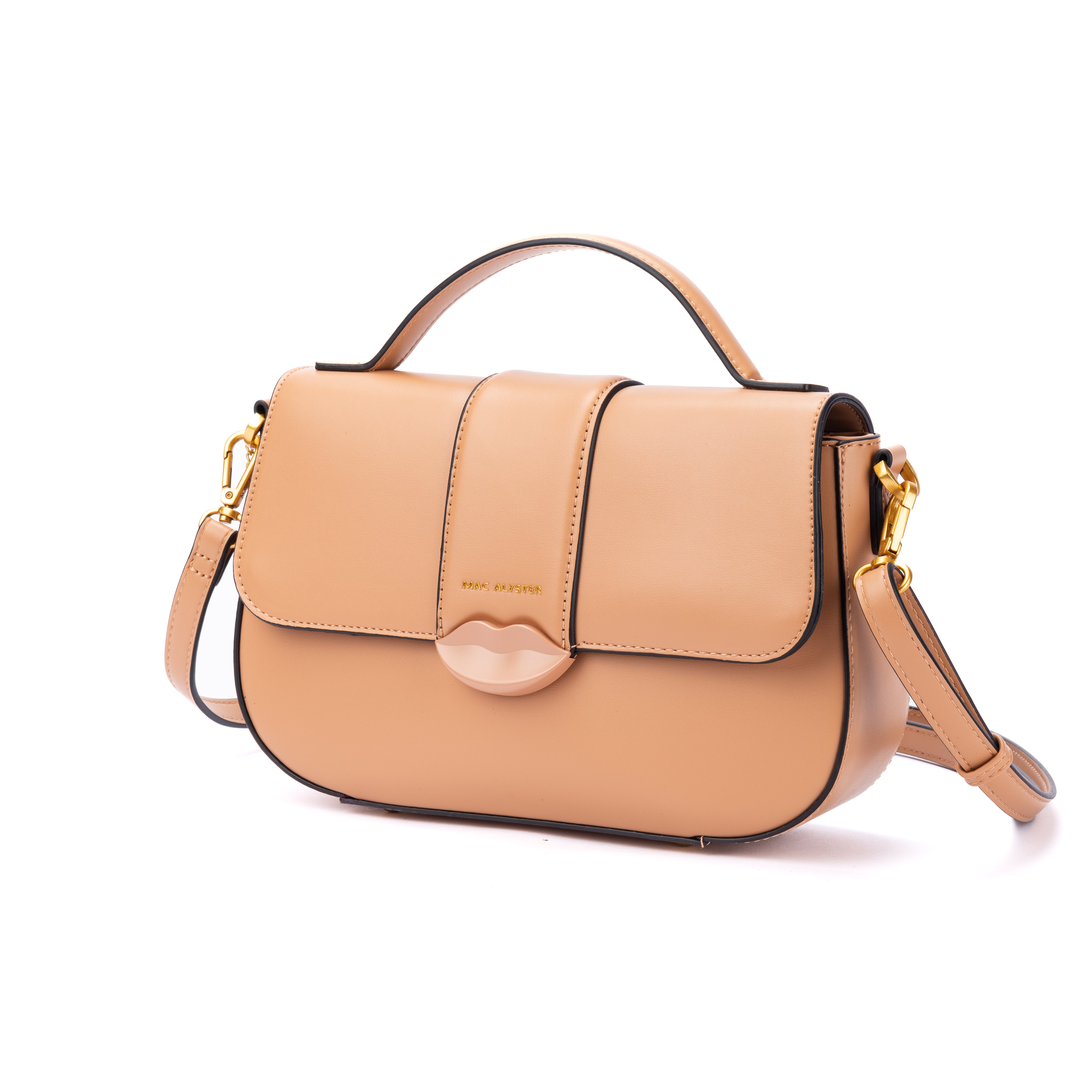 Sac à rabat KISS ME en matière synthétique SABLE de trois-quart
