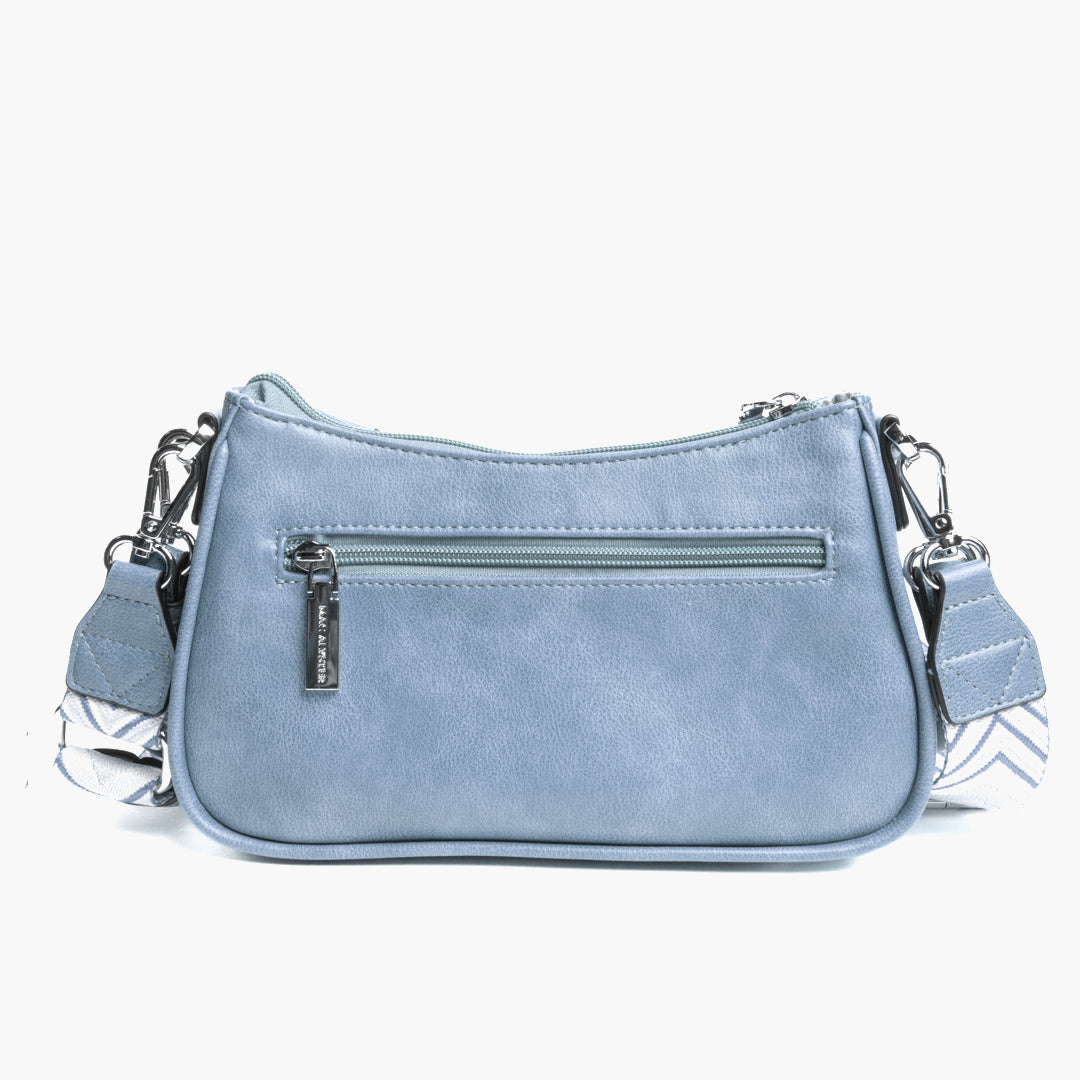 Sac baguette COSMIQUE en matière synthétique BLEU de dos