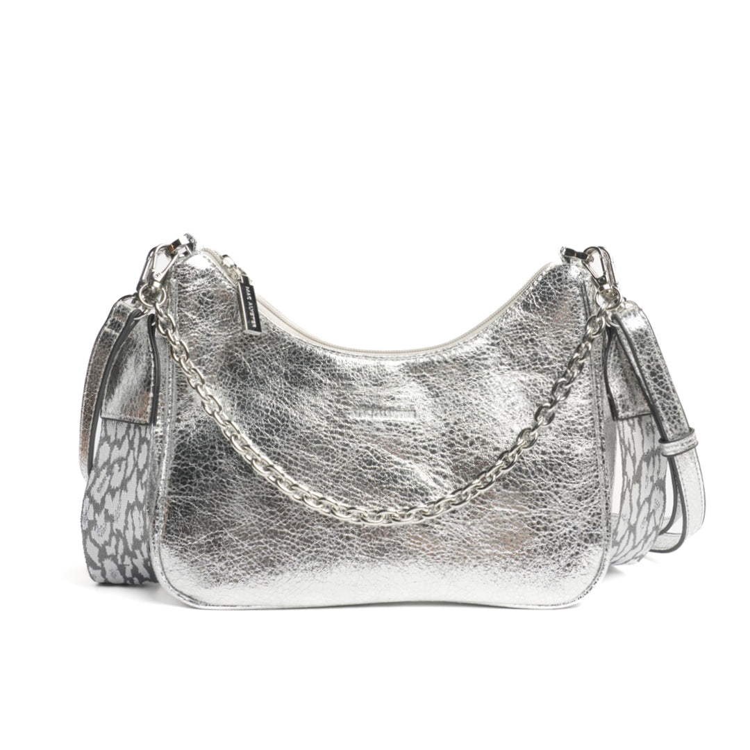 Sac trotteur LIBERTY en matière synthétique ARGENT IRISE de face