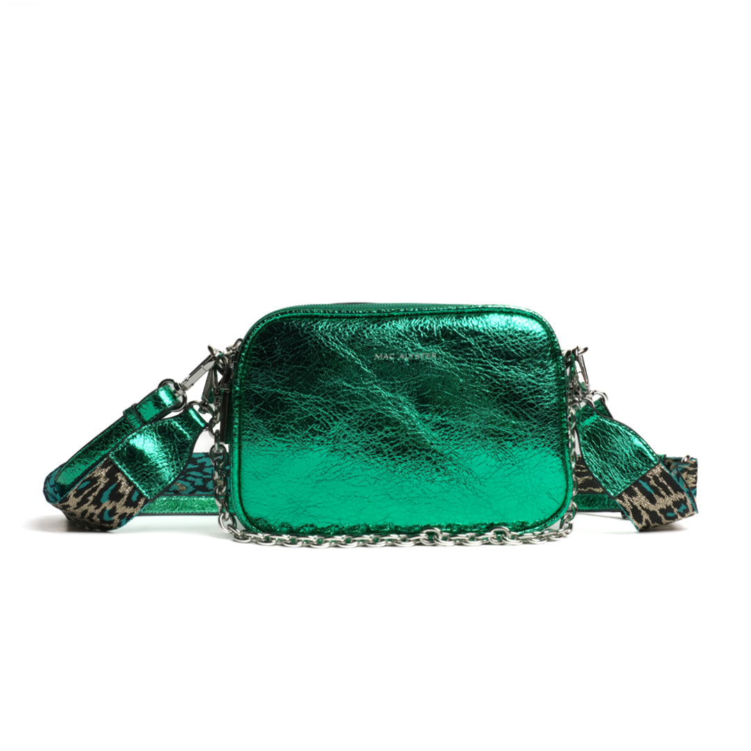 Camera bag LIBERTY en matière synthétique VERT IRISE de face