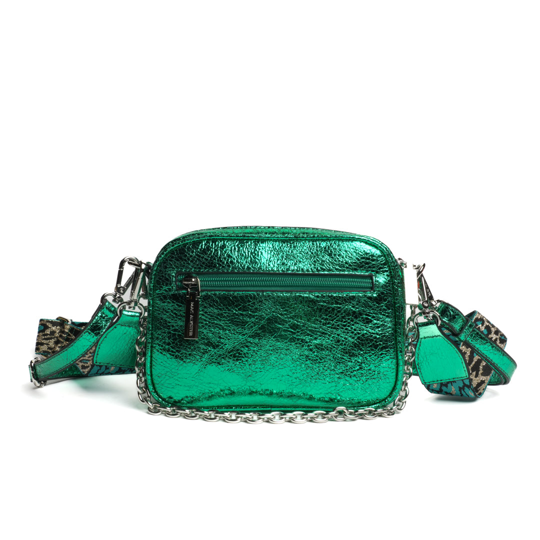 Camera bag LIBERTY en matière synthétique VERT IRISE de dos