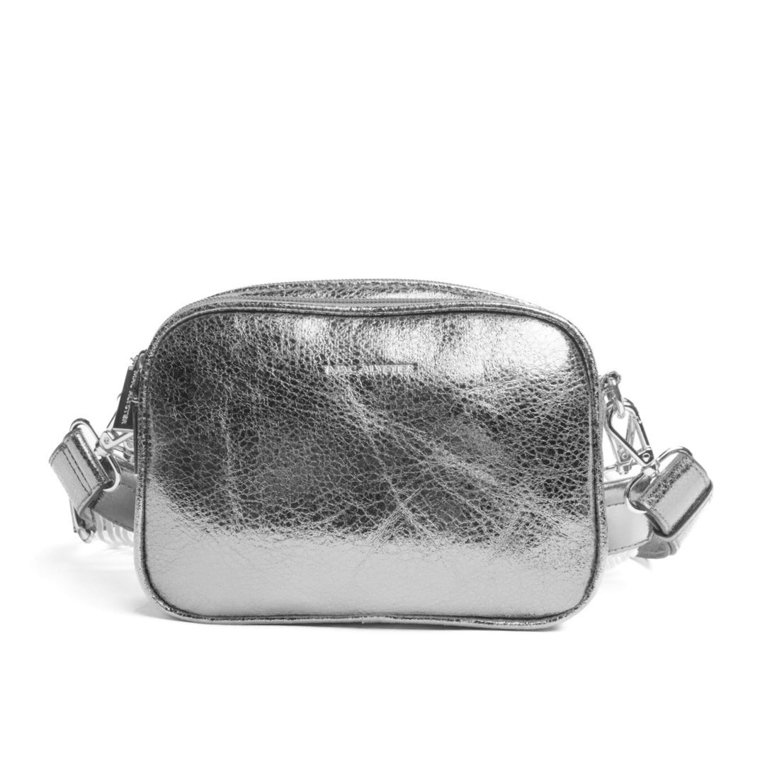 Camera bag NYMPHE en matière synthétique ARGENT IRISE de face