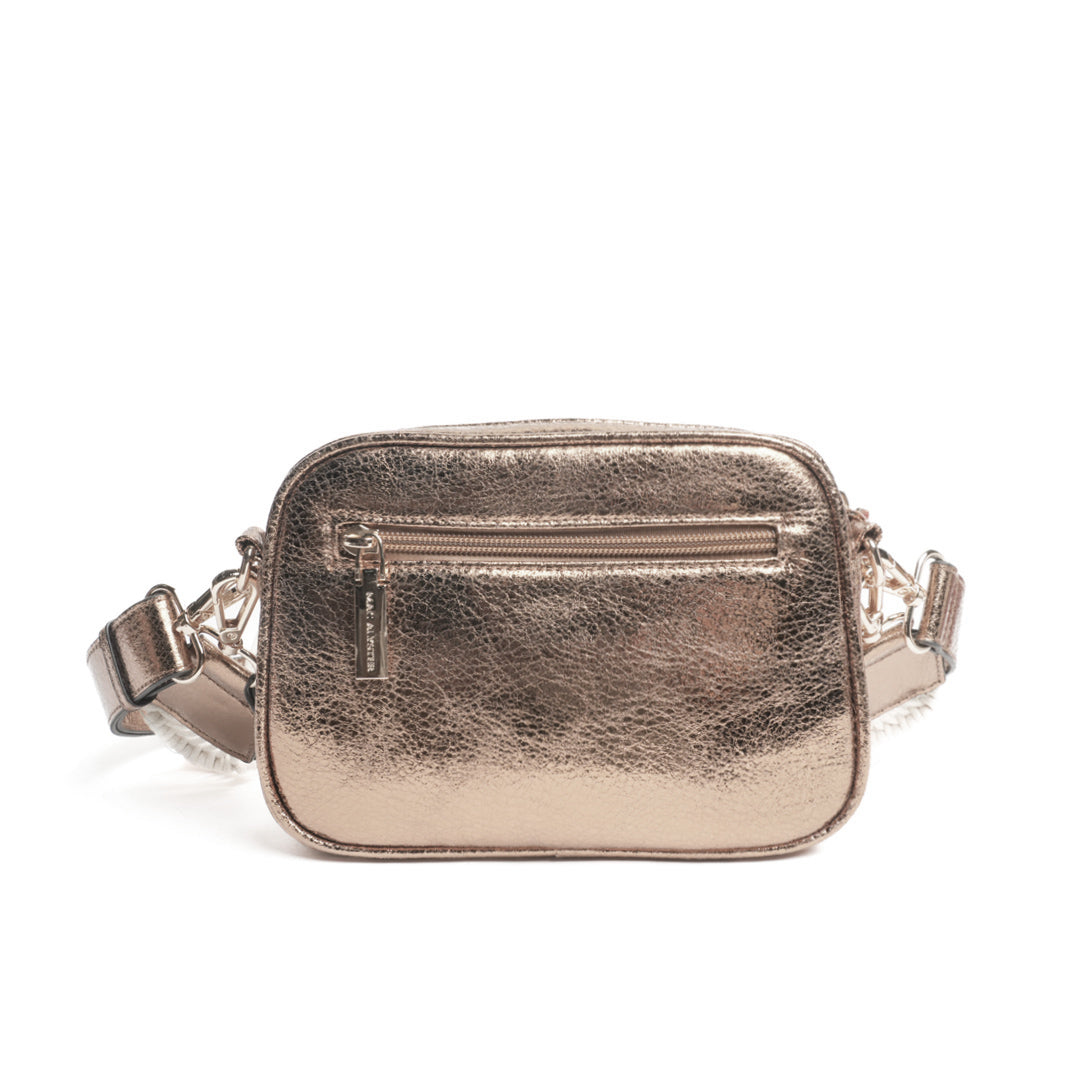 Camera bag NYMPHE en matière synthétique BRONZE IRISE de dos