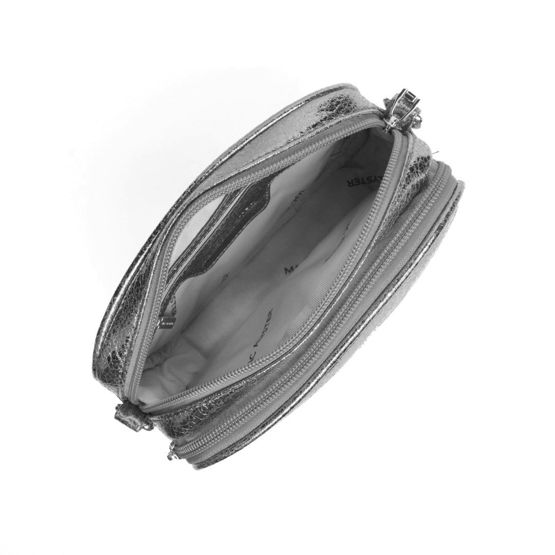 Camera bag NYMPHE en matière synthétique ARGENT IRISE de haut