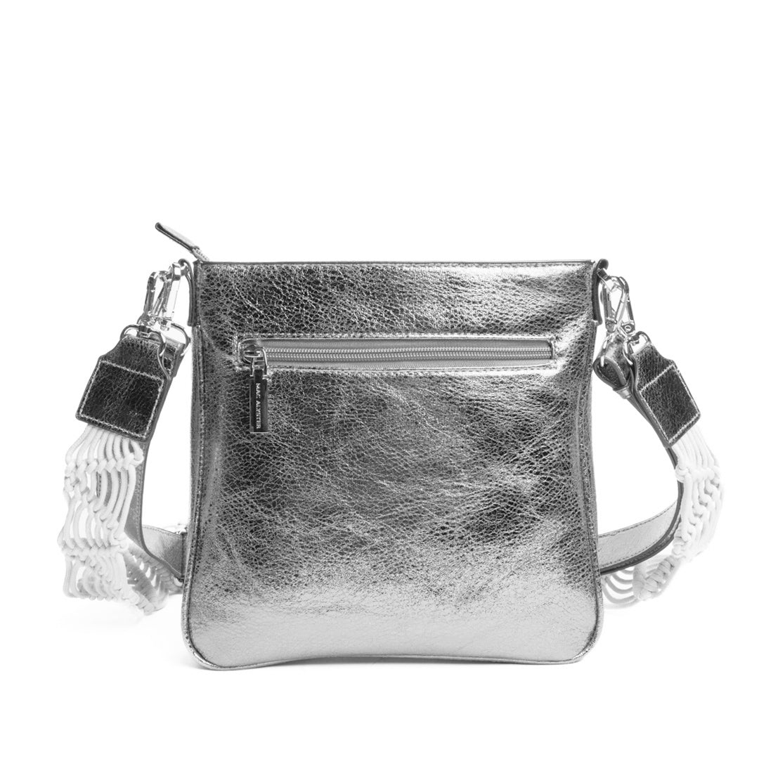 Sac trotteur NYMPHE en matière synthétique ARGENT IRISE de dos