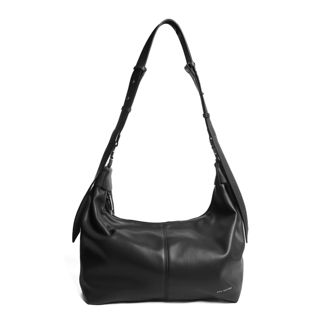 Sac fourre-tout MOON en cuir synthétique NOIR de face