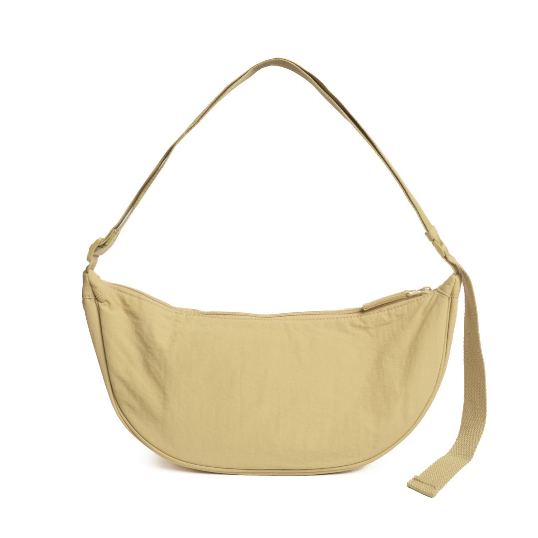 Sac demi-lune PLUME en matière synthétique BEIGE de dos