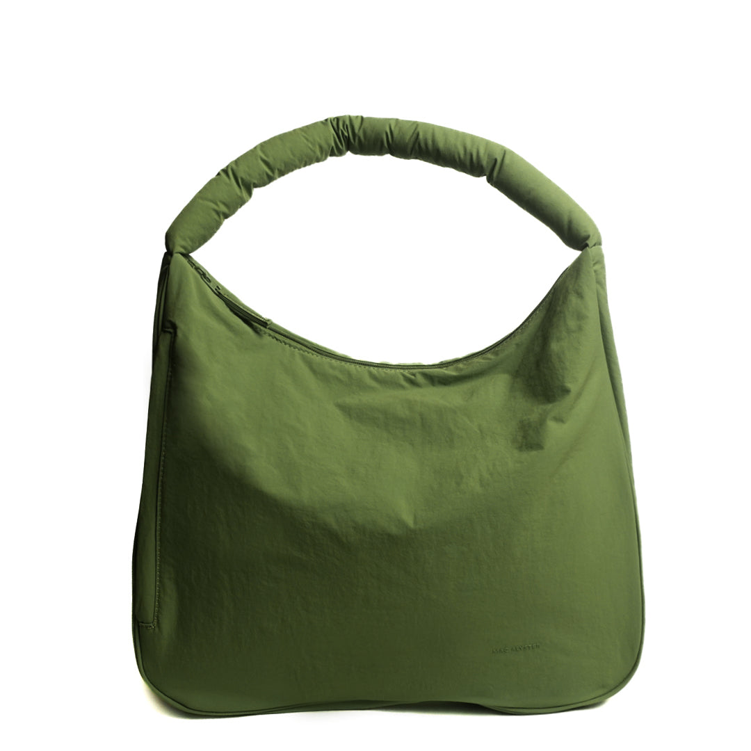 Sac fourre-tout PLUME en cuir synthétique VERT de face