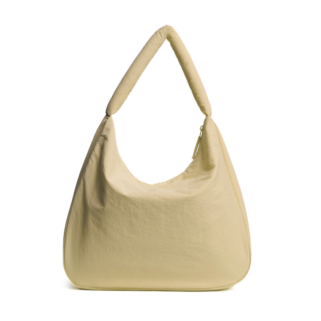 Sac fourre-tout PLUME en cuir synthétique BEIGE de dos