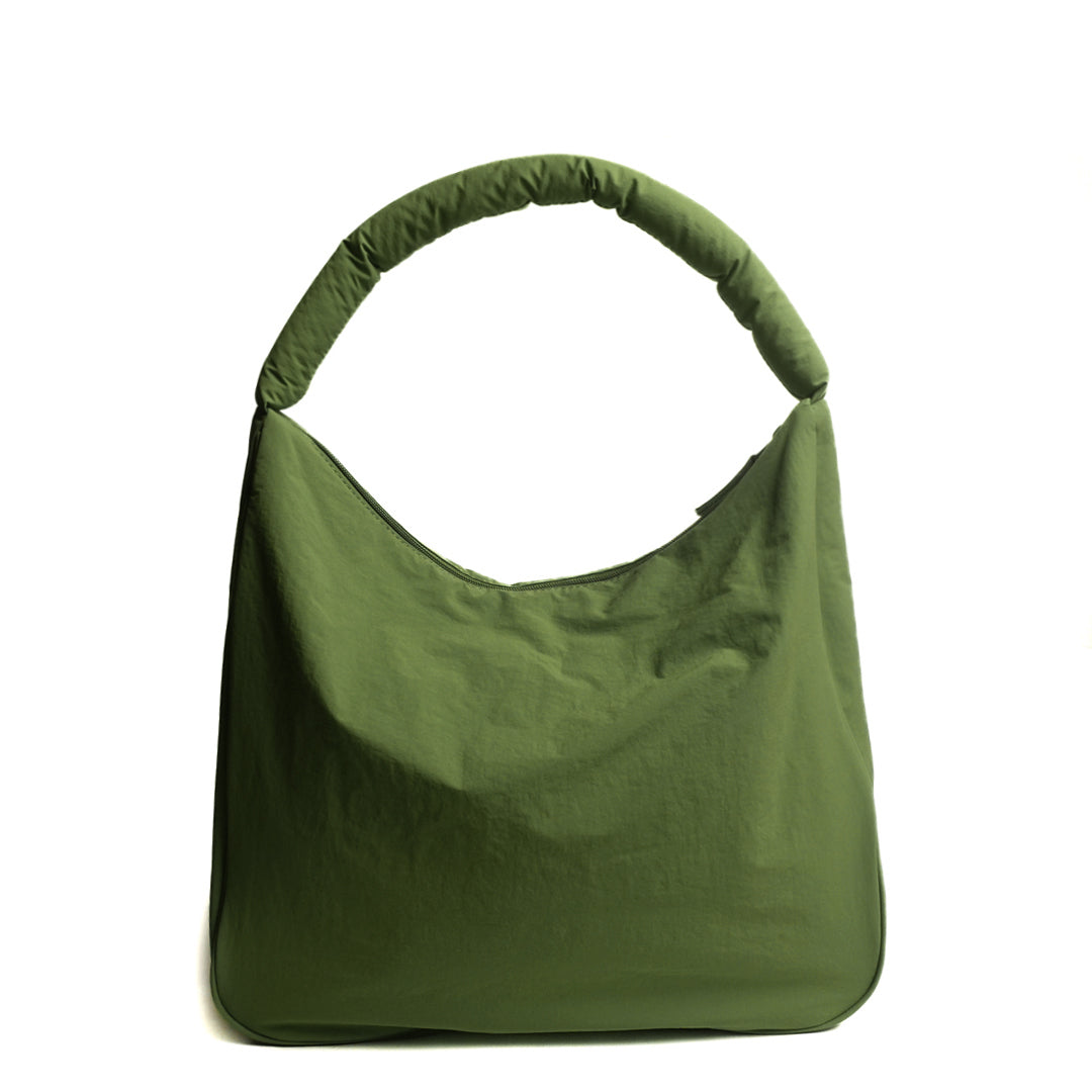 Sac fourre-tout PLUME en cuir synthétique VERT de dos