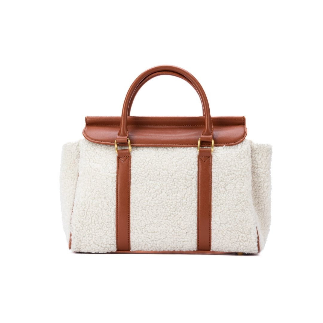Sac porté main FRISSON en matière synthétique CAMEL de face