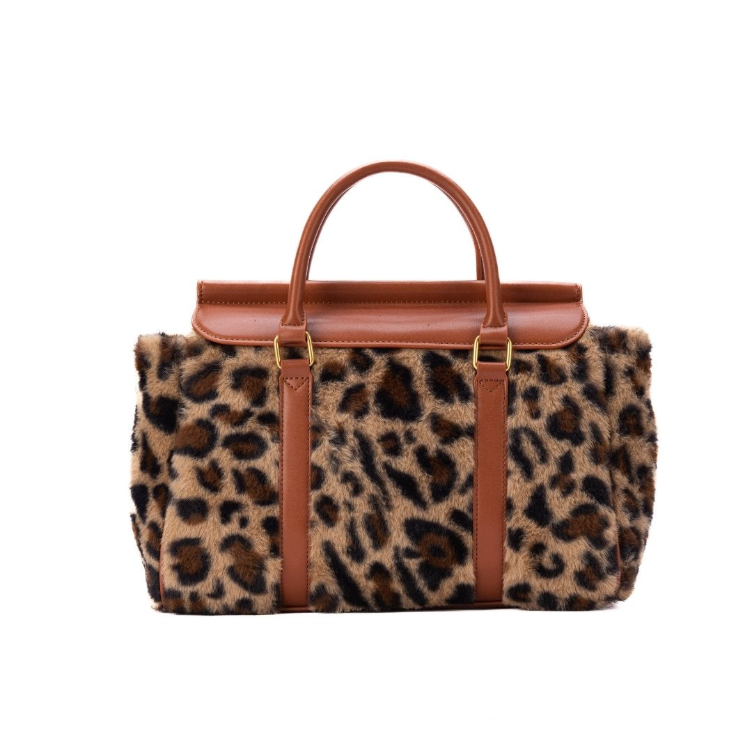 Sac porté main FRISSON en matière synthétique LEOPARD de face