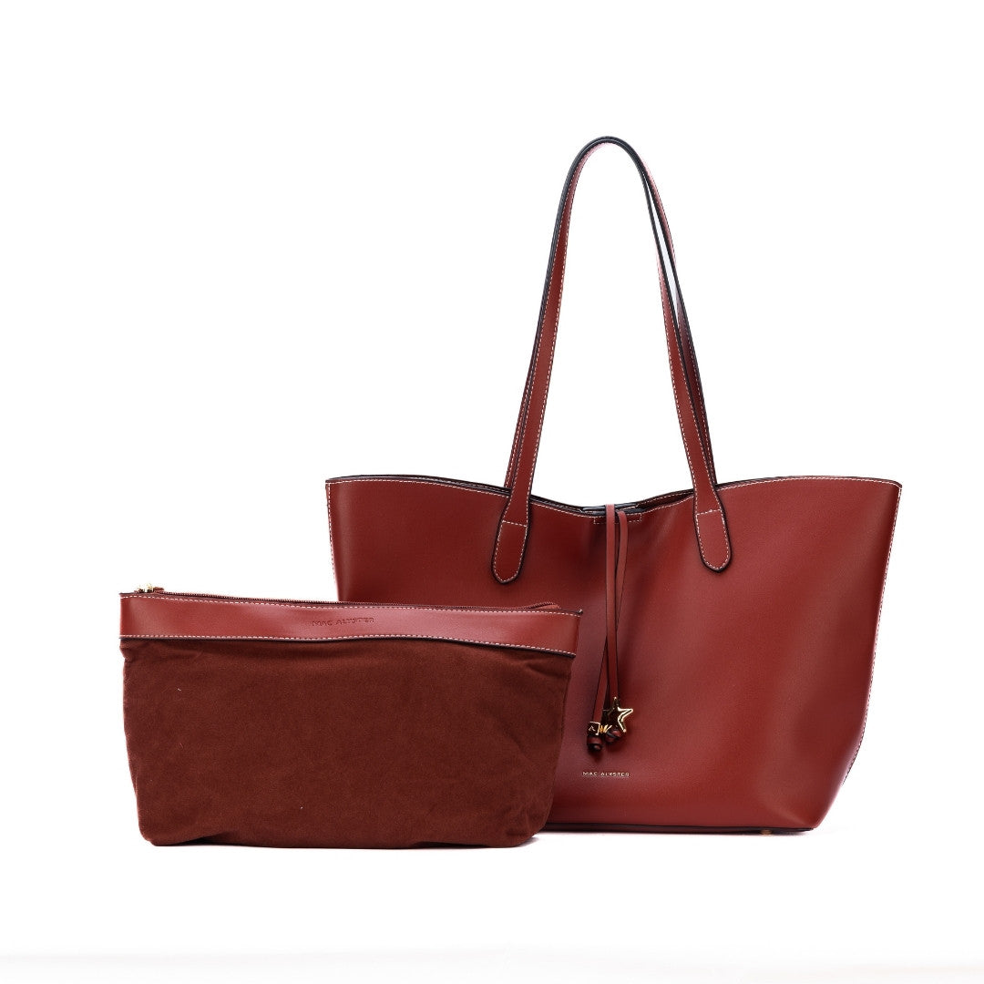 Sac shopping COUTURE en matière synthétique COGNAC de face