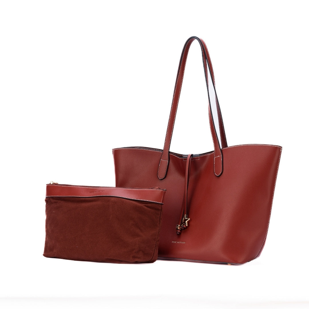 Sac shopping COUTURE en matière synthétique COGNAC de trois-quarts