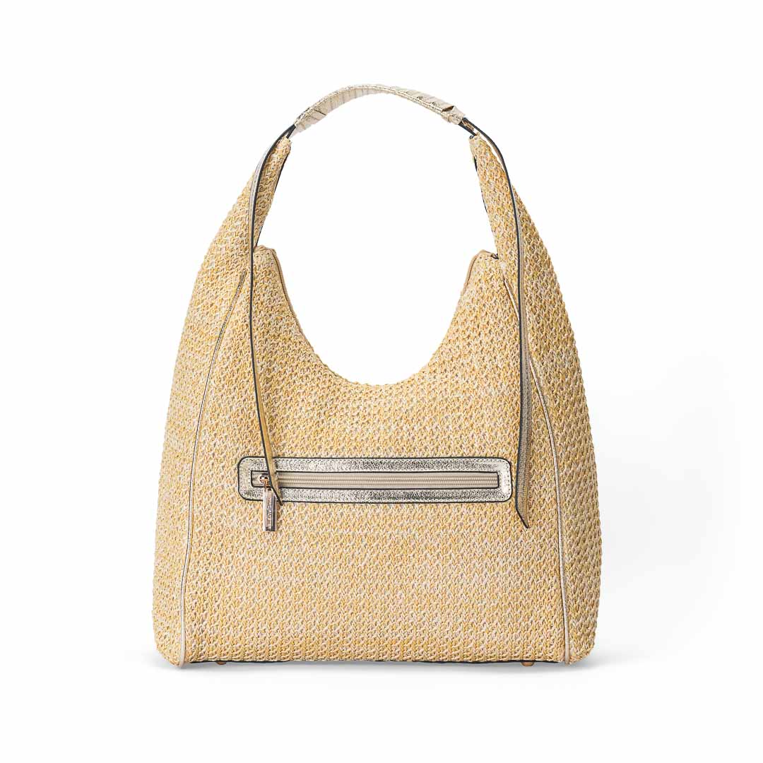 Sac hobo femme Saint-Malo Mac Alyster forme demi-lune porté épaule doré