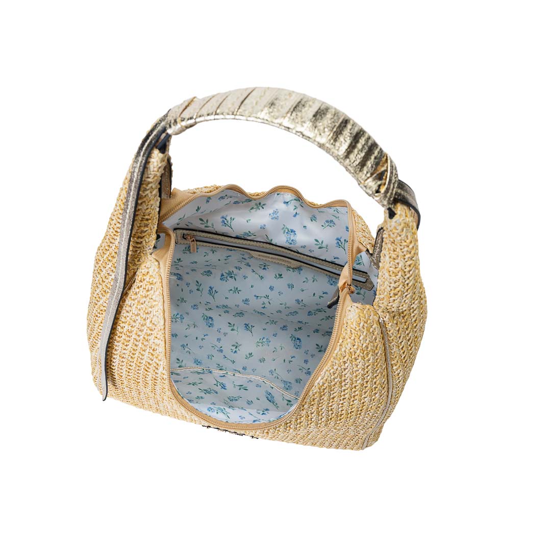 Sac hobo femme Saint-Malo Mac Alyster forme demi-lune porté épaule doré