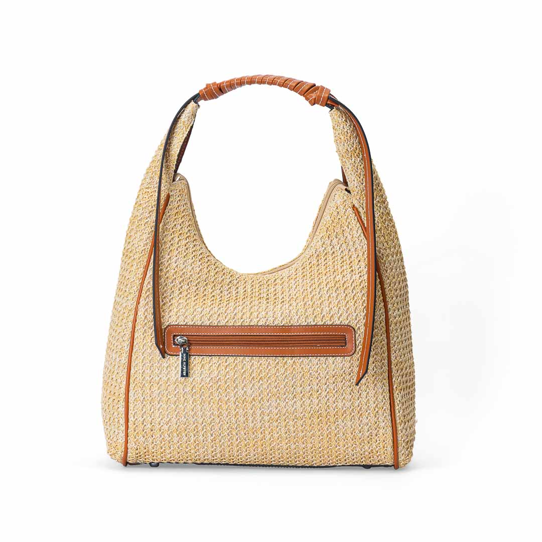 Sac hobo femme Saint-Malo Mac Alyster forme demi-lune porté épaule marron