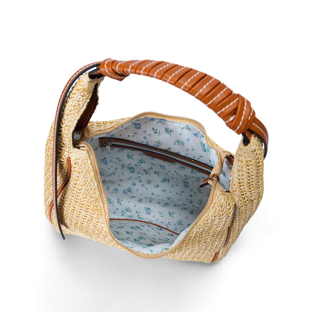 Sac hobo femme Saint-Malo Mac Alyster forme demi-lune porté épaule marron