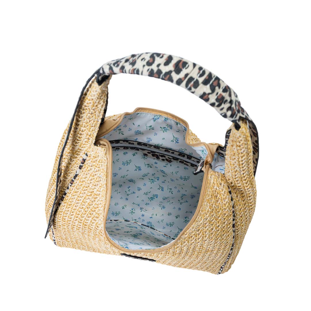 Sac hobo femme Saint-Malo Mac Alyster forme demi-lune porté épaule léopard