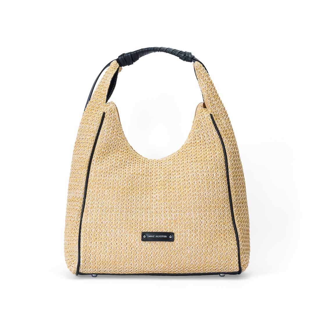 Sac hobo femme Saint-Malo Mac Alyster forme demi-lune porté épaule noir