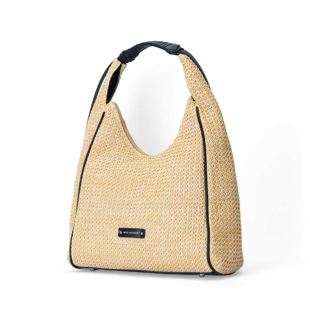 Sac hobo femme Saint-Malo Mac Alyster forme demi-lune porté épaule noir