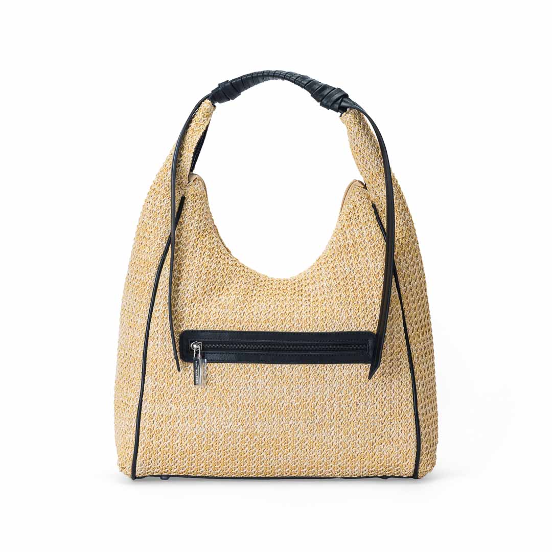 Sac hobo femme Saint-Malo Mac Alyster forme demi-lune porté épaule noir