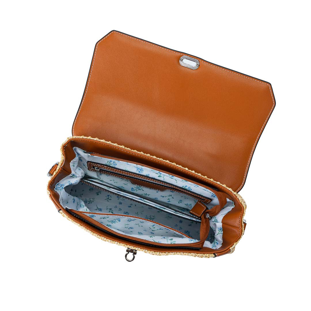 Sac porté main femme à rabat Saint-Malo Mac Alyster avec bandoulière amovible marron