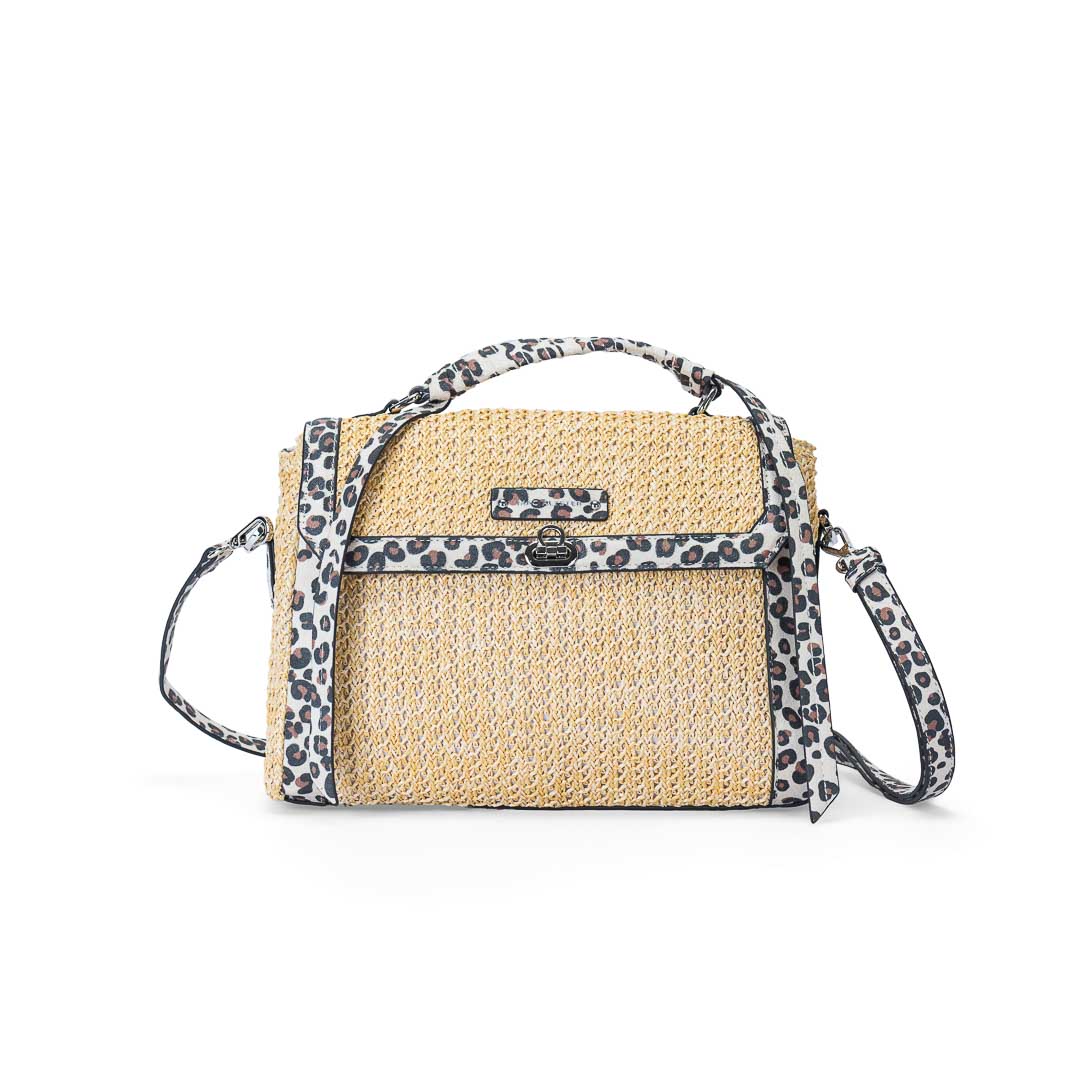Sac porté main femme à rabat Saint-Malo Mac Alyster avec bandoulière amovible léopard
