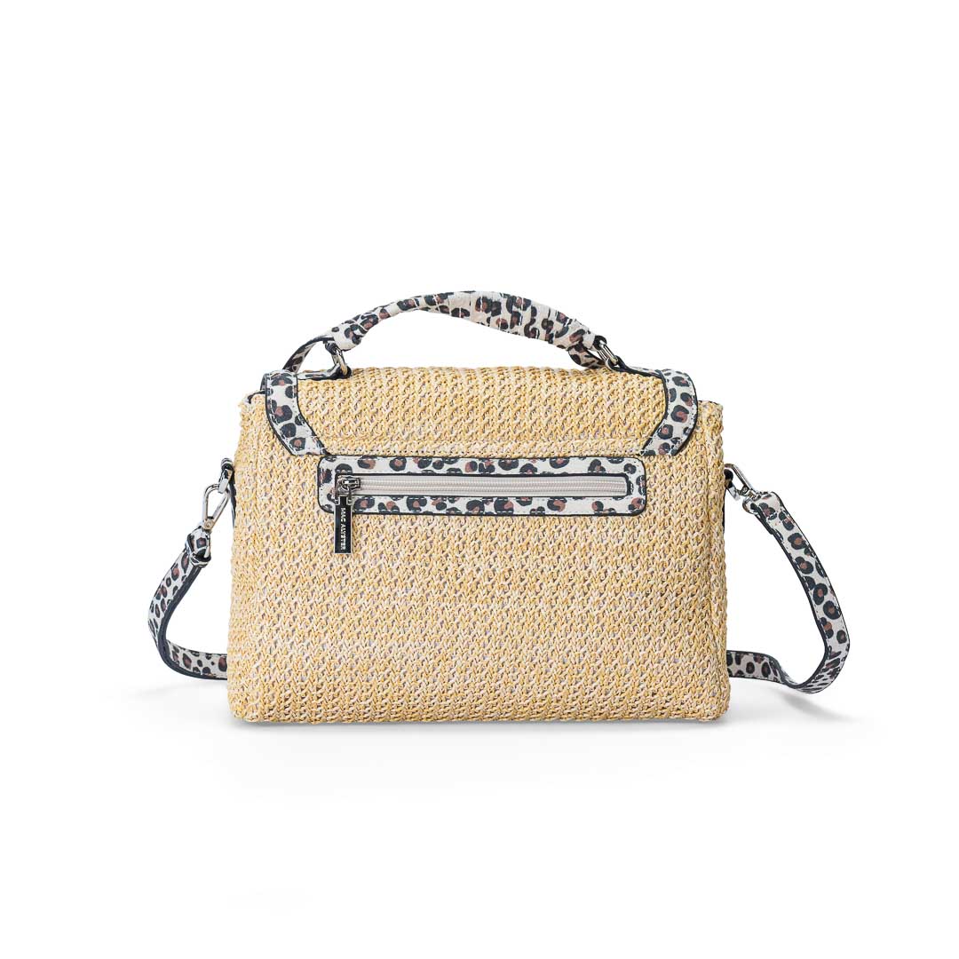 Sac porté main femme à rabat Saint-Malo Mac Alyster avec bandoulière amovible léopard
