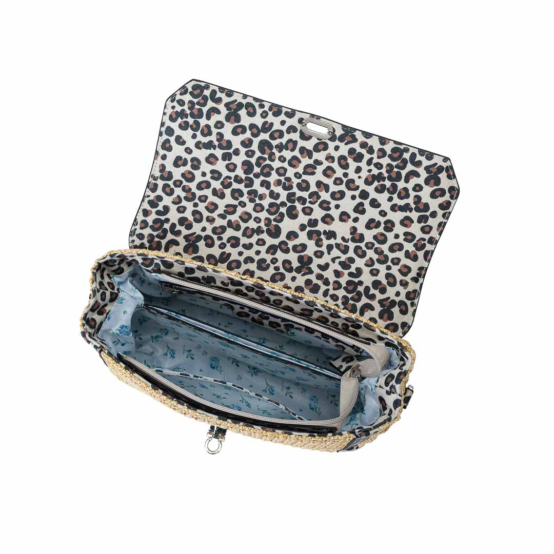 Sac porté main femme à rabat Saint-Malo Mac Alyster avec bandoulière amovible léopard