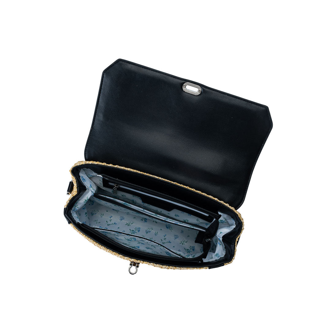 Sac porté main femme à rabat Saint-Malo Mac Alyster avec bandoulière amovible noir