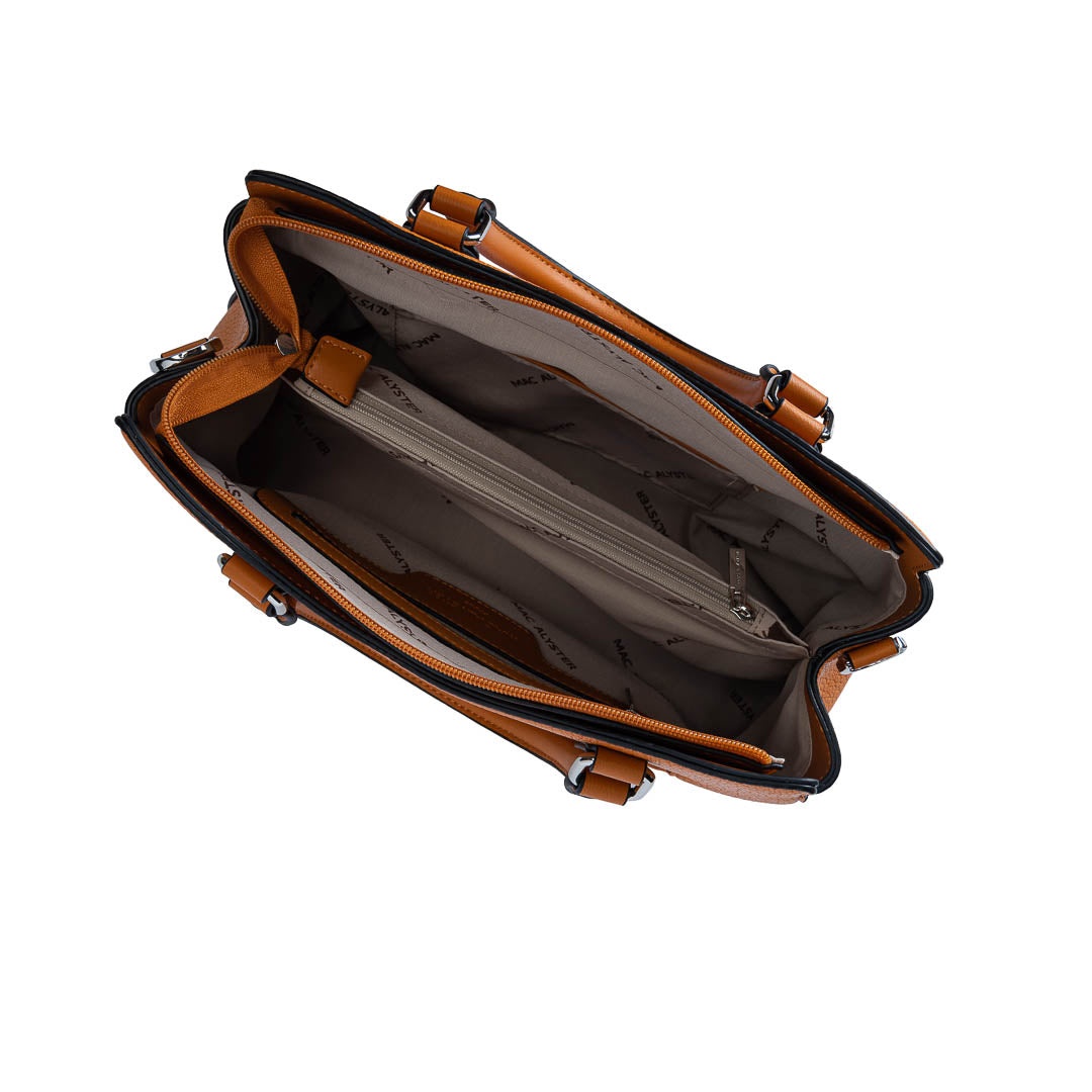 Sac porté main + Bandoulière - CONTRASTE par Mac Alyster Cognac