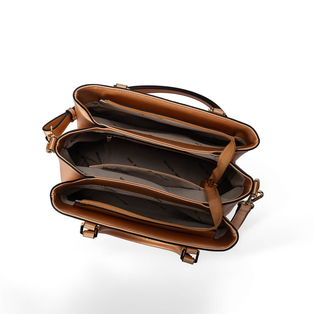 Sac à main TENTATION or rosé par Mac Alyster, vue intérieur