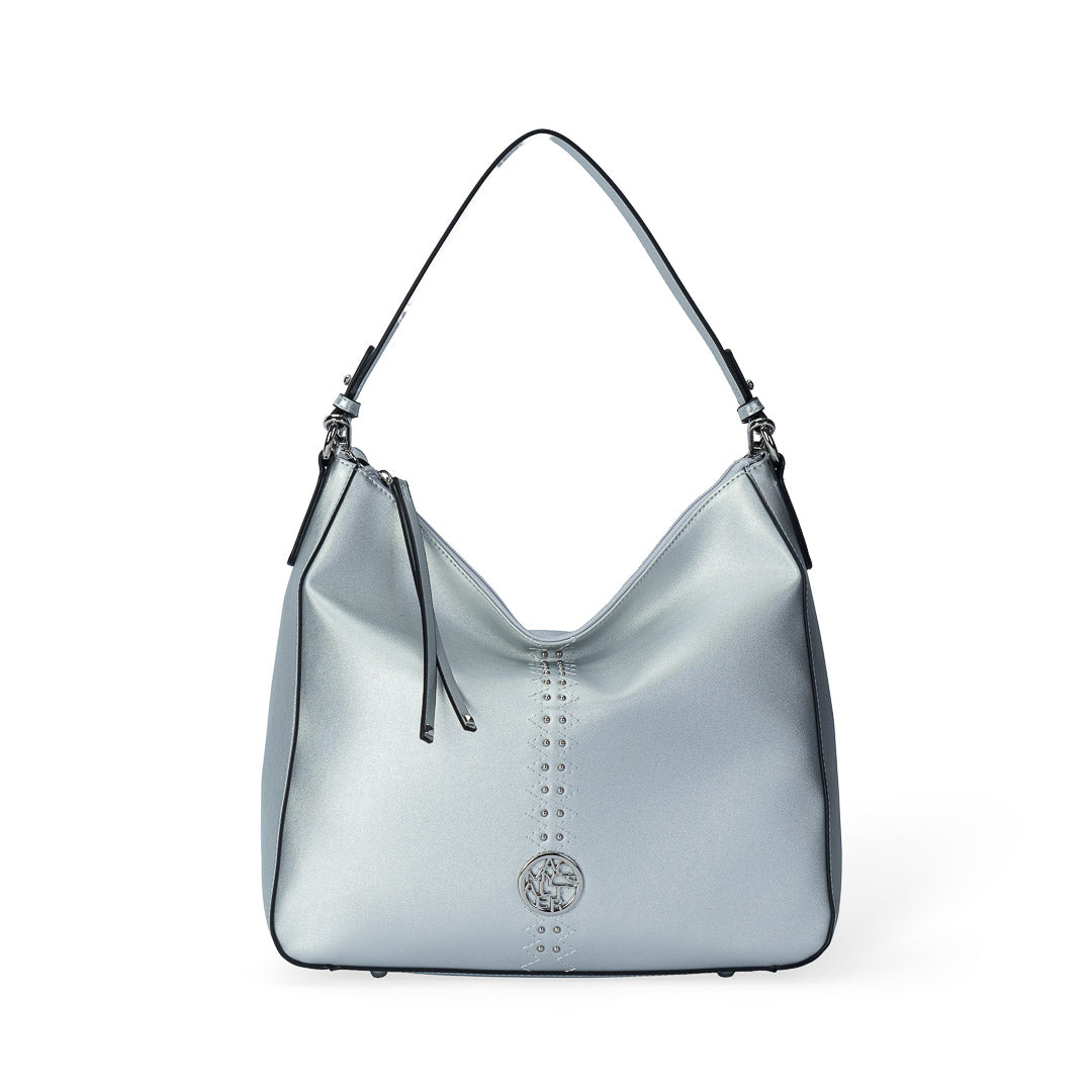 Sac porté épaule TENTATION argent par Mac Alyster, vue de face