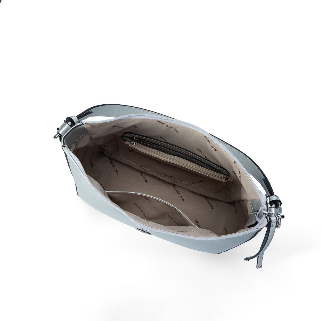 Sac porté épaule TENTATION argent par Mac Alyster, vue intérieur