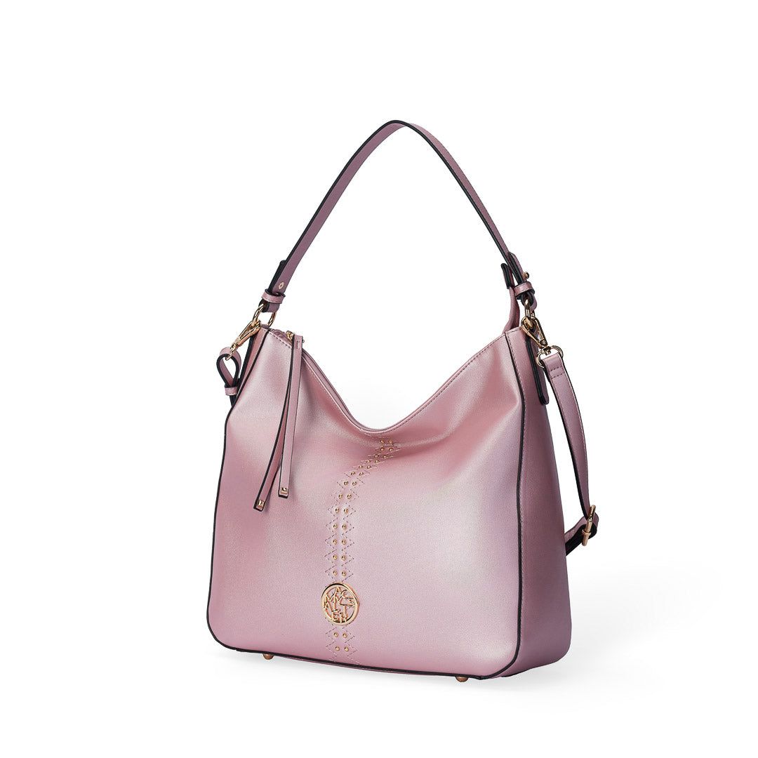 Sac porté épaule TENTATION lilas par Mac Alyster, vue de trois-quarts