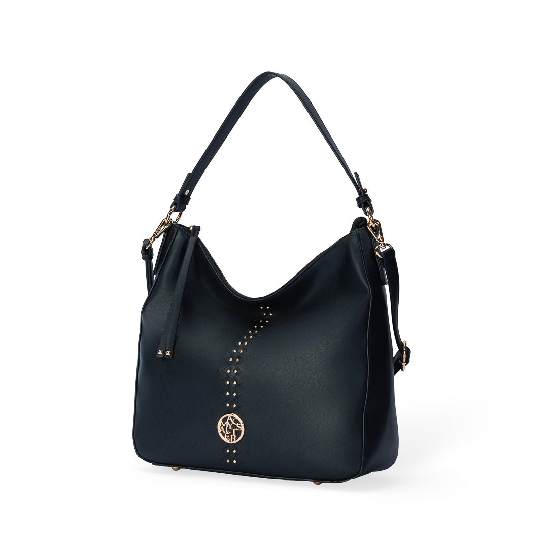 Sac porté épaule TENTATION noir par Mac Alyster, vue de trois-quarts
